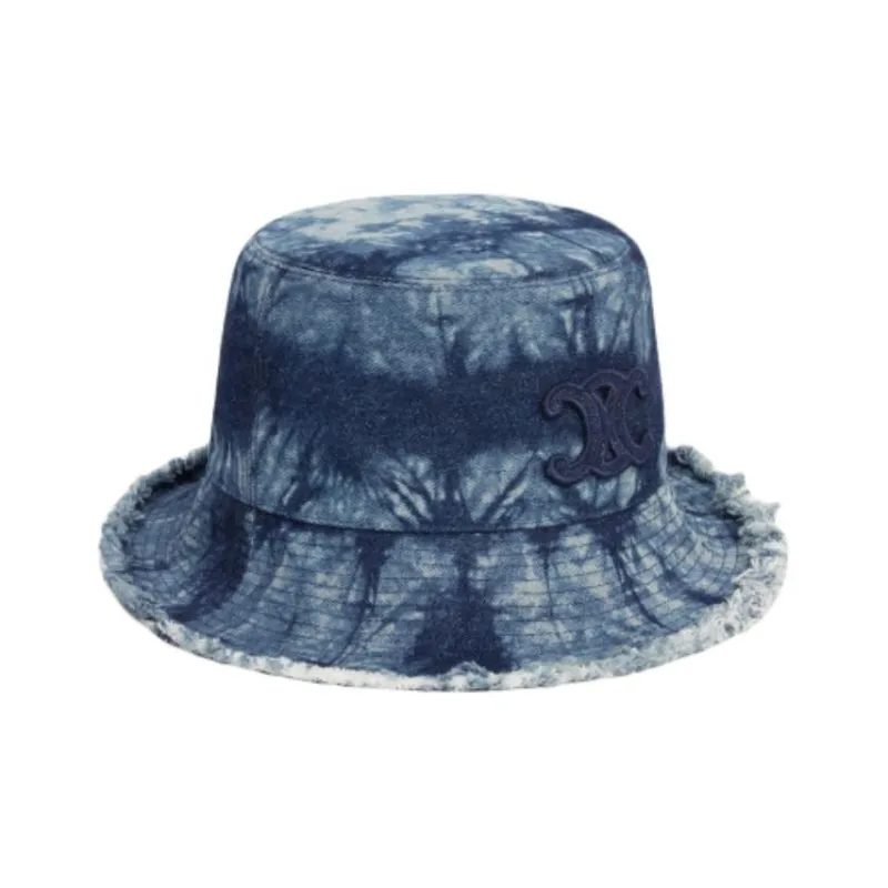 CELINE Cotton Bucket Hats Unisex Blue-1
