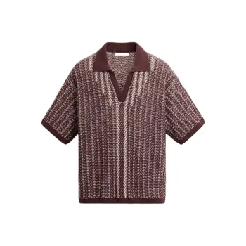 ZARA Polo Shirt Men's Burgundy Burgundy