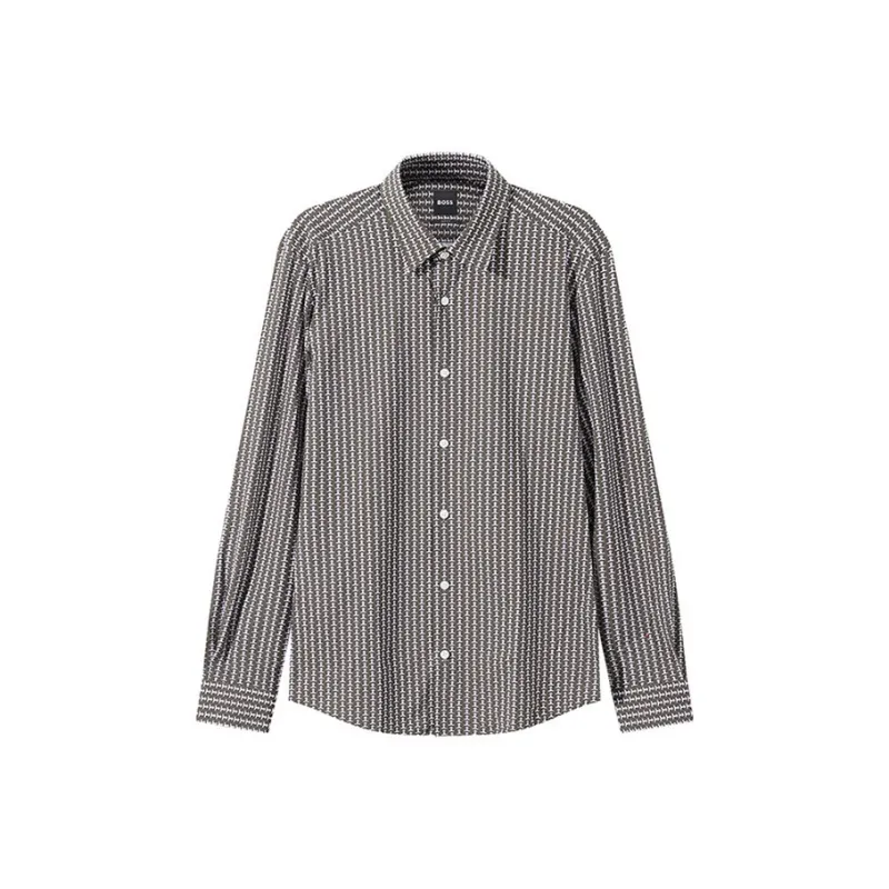 HUGO BOSS Micro Checked Pattern Buttoned Shirt-0