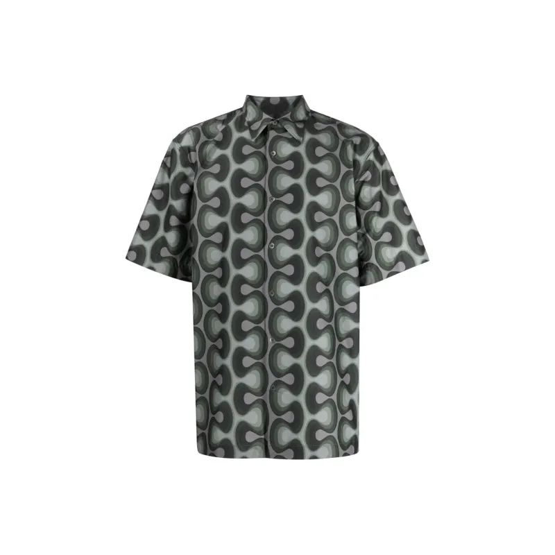 DRIES VAN NOTEN Short Sleeved Geometric Printed Shirt-0