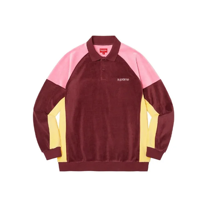 Supreme Paneled Velour L/S Polo-2