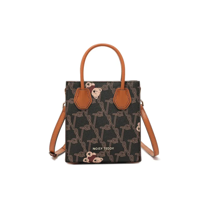 NOISY TEDDY PU Shoulder Bag, Handbag Regular Women's Brown/Beige-1