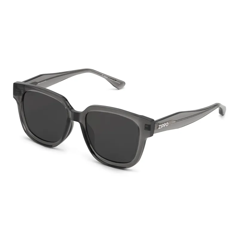 ZIPPO Plate Frame TR90 Square Sunglasses Unisex Black/grey Frame-6
