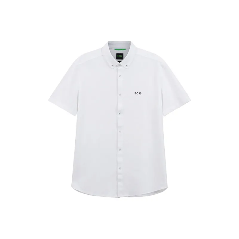 HUGO BOSS Short Sleeved Shirt Men's White-0