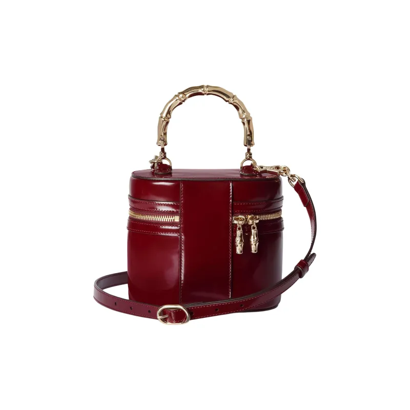 GUCCI Leather One Shoulder Handbag Extra Mini Women's Red-3