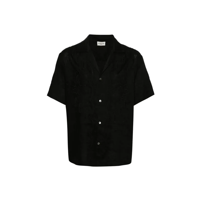 P.A.R.O.S.H. Floral-embroidery Linen Shirt-0