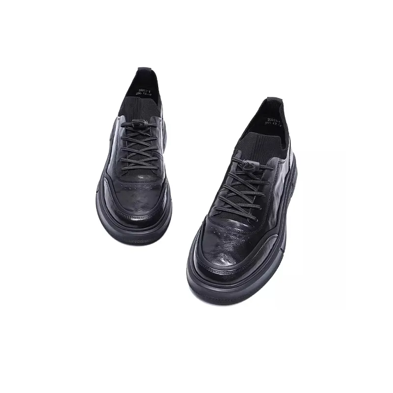Bansley Slip Resistant Mid Top Skateboard Shoes Men's Black-3