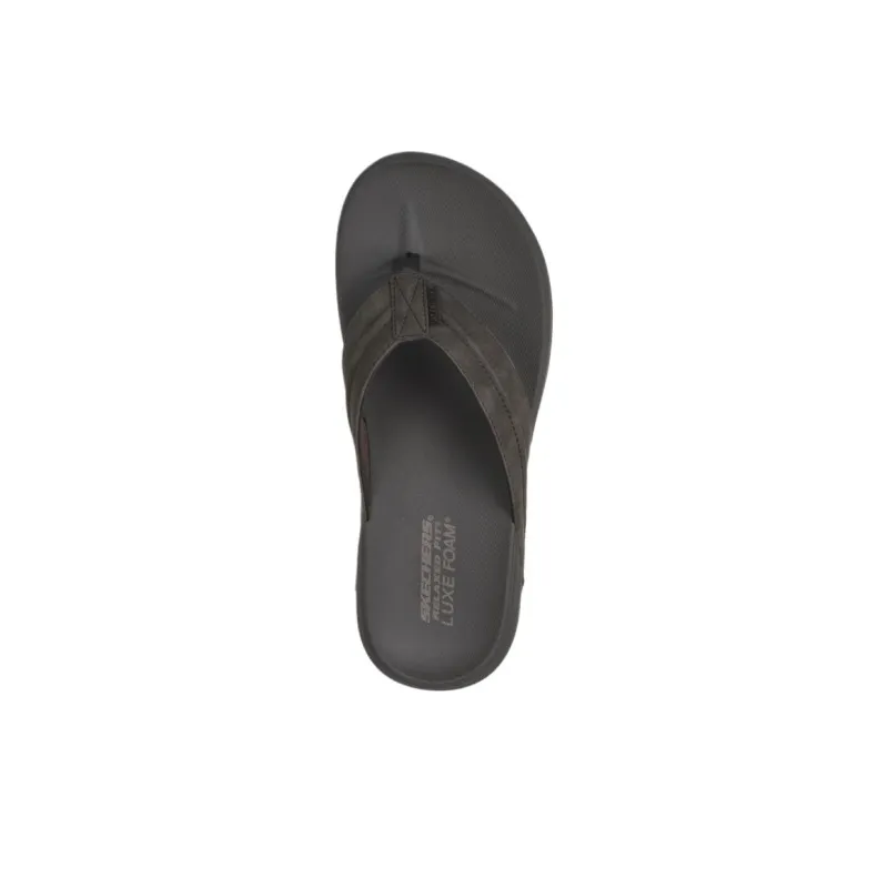 Skechers Odor Resistant Flip Flops Men's Chocolate Brown-2