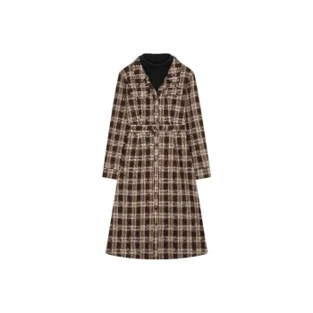 Mo Han Yi Mei Long Sleeved Dresses Women's Beige Coffee Pattern