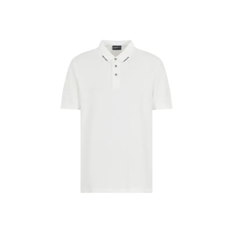 EMPORIO ARMANI Jersey Polo Shirt With Logo Collar-0