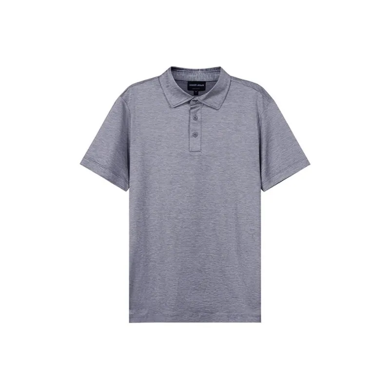 GIORGIO ARMANI Silk And Cotton mélange Jersey Polo Shirt-0