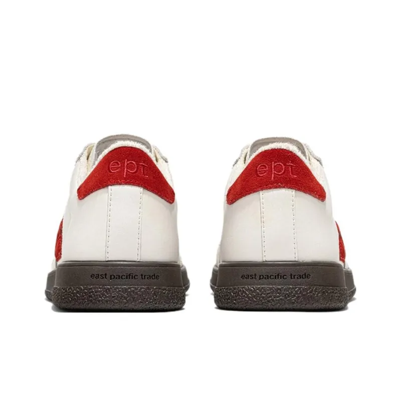 East Pacific Trade Santos Low Top Skateboard Shoes Women's White Beige Red-3