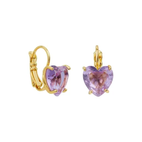 LES NEREIDES Alloy, Silver Plated, Gold Plated, Brass, Enamel, Glass Earrings Women's Purple