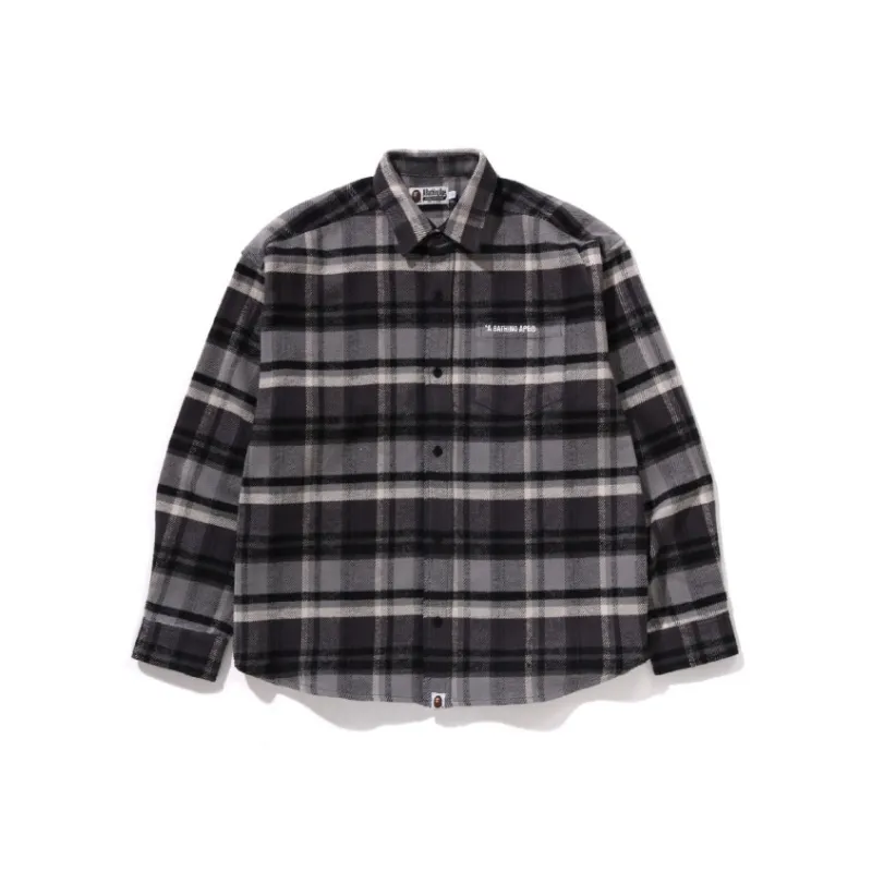 A BATHING APE Check Flannel Shirt-0
