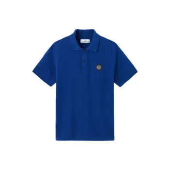 STONE ISLAND Short Sleeved Knitted Polo Shirt