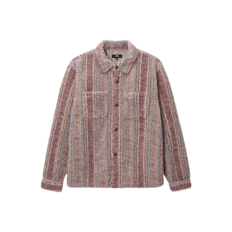 Stussy Striped Sherpa Shirt-5