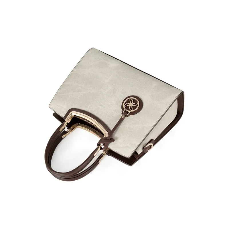 Vigno Synthetic Leather Handbag, One Shoulder, Crossbody Bag Women's Green & Coffee-3