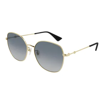GUCCI Alloy Irregular Shape Sunglasses Unisex Gold