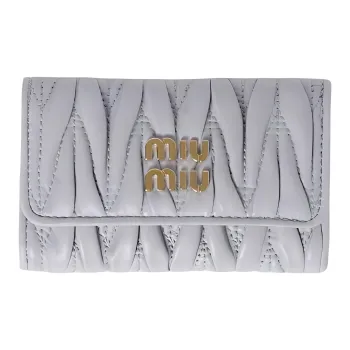 MIU MIU Sheepskin Key Pouch Women's Pearl Gray