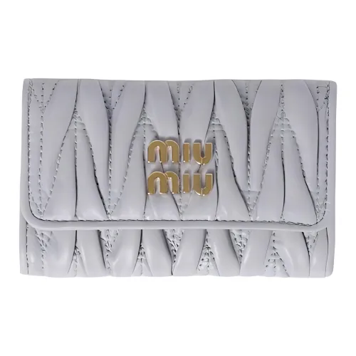 MIU MIU Sheepskin Key Pouch Women's Pearl Gray