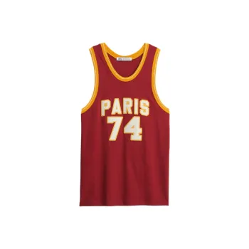 ZARA Tank Tops Men Burgundy Red