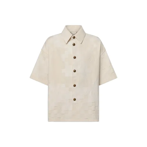 LOUIS VUITTON Damier Short Sleeved Denim Shirt