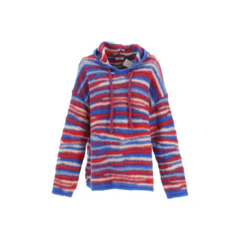 ERL Striped Intarsia Knit Drawstring Hoodie