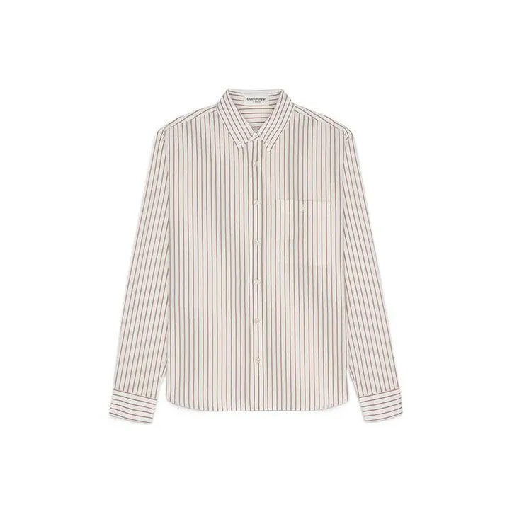 SAINT LAURENT Shirts Men Caramel Ivory-0