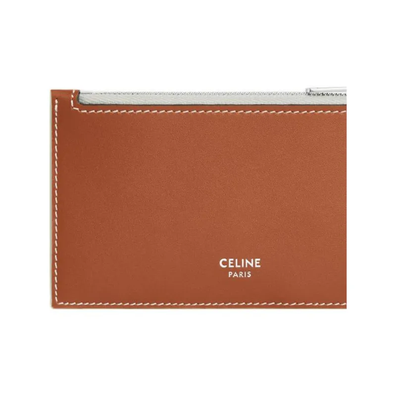 CELINE Cow Leather Card Holder Men's Tan/Light Umber-5