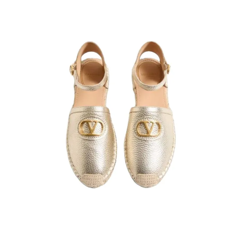 Valentino Ballerina Espadrilles Women's Gold-4
