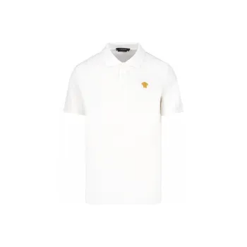 VERSACE Medusa Logo Embroidered Short Sleeved Polo Shirt