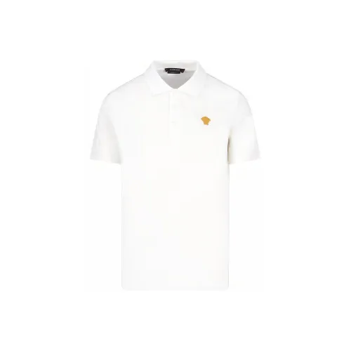 VERSACE Medusa Logo Embroidered Short Sleeved Polo Shirt