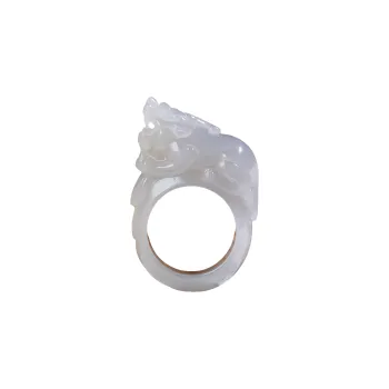Jade Charm Yao Hetian Jade Rings Smoky Purple Unisex