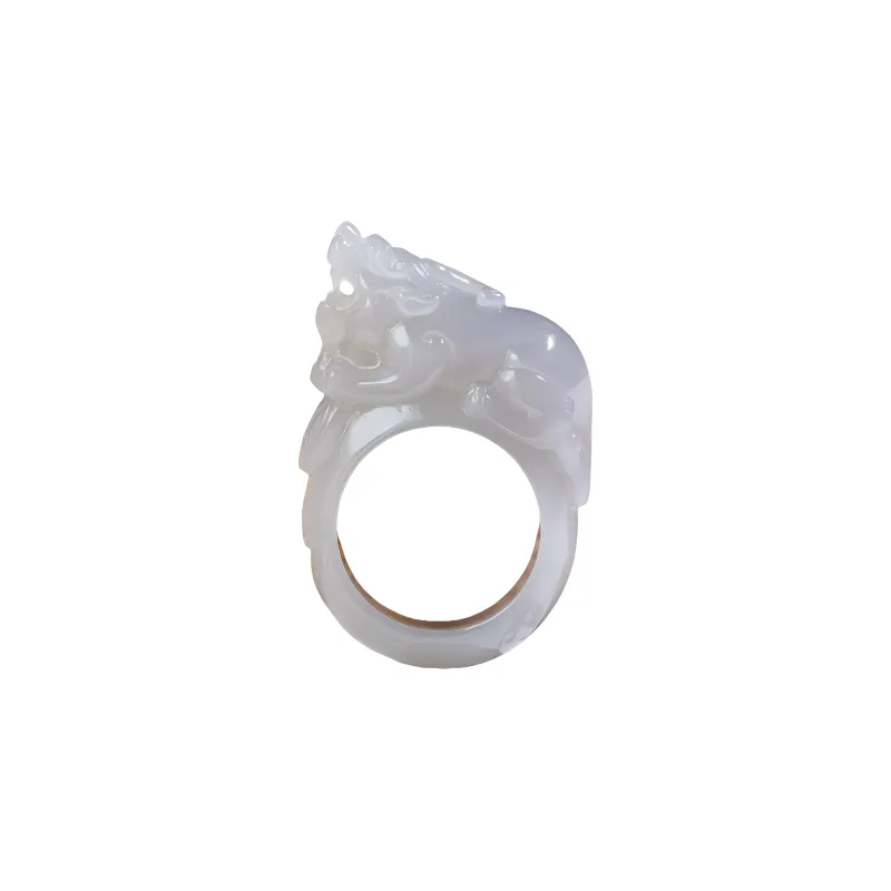 Jade Charm Yao Hetian Jade Rings Smoky Purple Unisex-0
