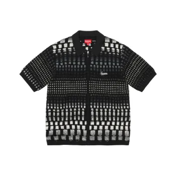 Supreme Gradient Grid Zip Up Polo