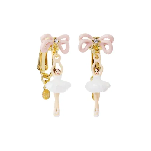 LES NEREIDES Gold Plated Clip On Earrings Women's Pink