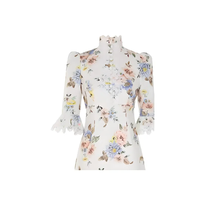 Zimmermann Short Sleeved Dress Women's White-1