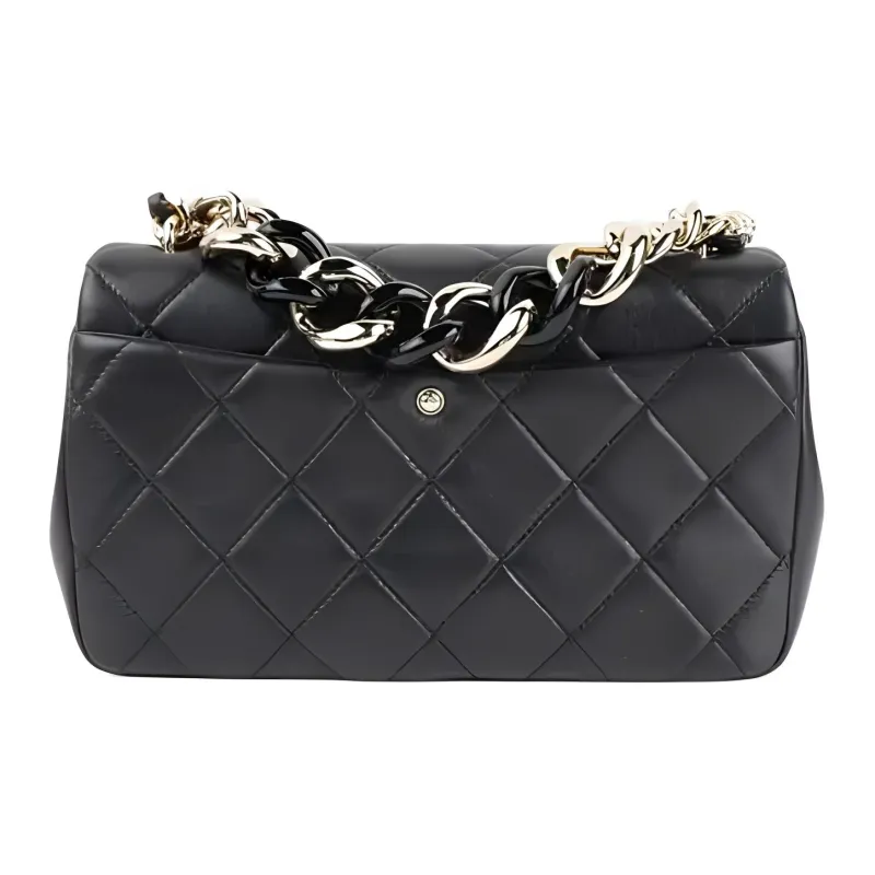 CHANEL Classic Flap CF Sheepskin Shoulder Bag, Crossbody Bag Women's Black-2
