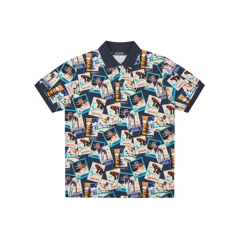 BILLIONAIRE BOYS CLUB Ski print Piqué Polo Shirt-0
