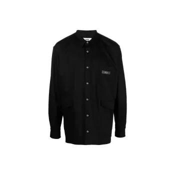 GCDS Logo patch Cotton Shirt