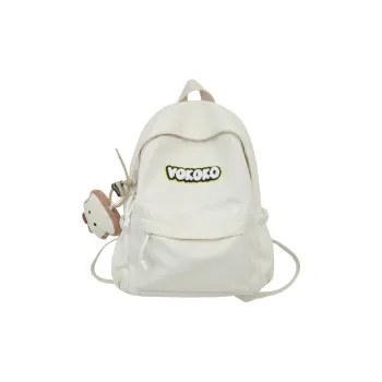 Yalu Nylon Backpack Unisex Ecru/Black/Orange Red/Burgundy/Light Blue