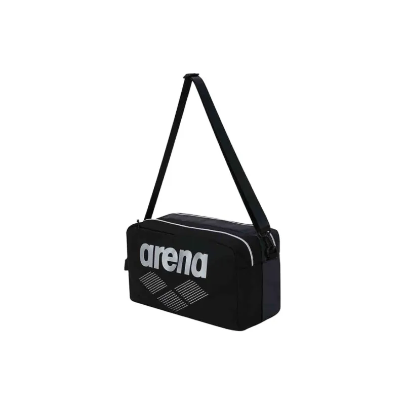 Arena Polyester Crossbody Bag, Shoulder Bag Unisex Black & Silver-1