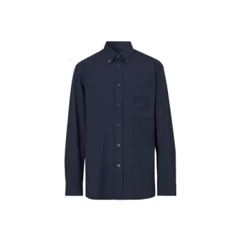 Burberry Logo Embroidered Long Sleeved Shirt