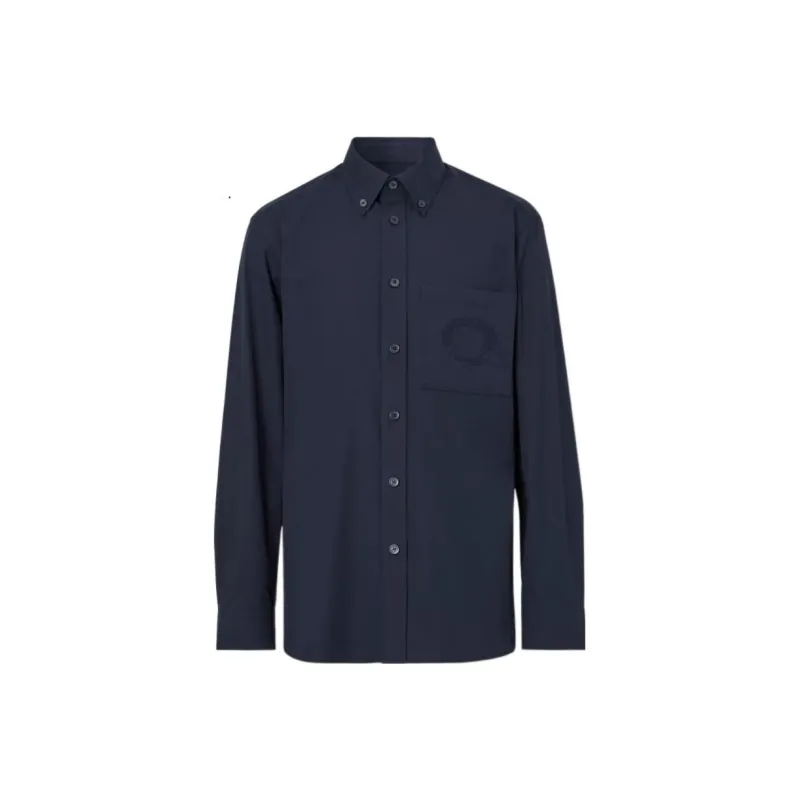 Burberry Logo Embroidered Long Sleeved Shirt-0