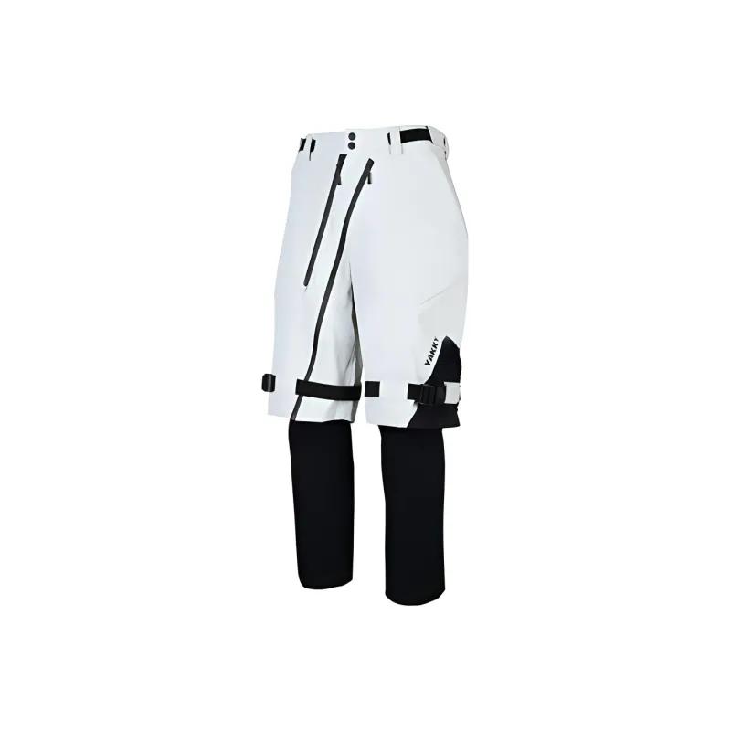 YAKKY PANG Ski Pants Unisex Gray White-2