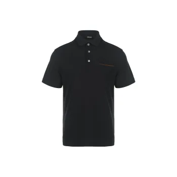 Zzegna Short Sleeved Half Buttoned Polo Shirt