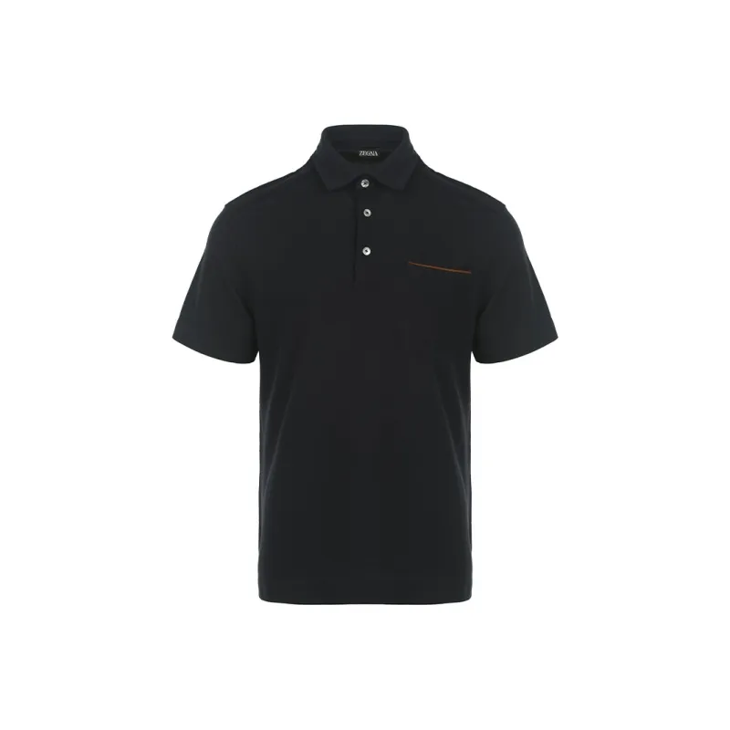 Zzegna Short Sleeved Half Buttoned Polo Shirt-0