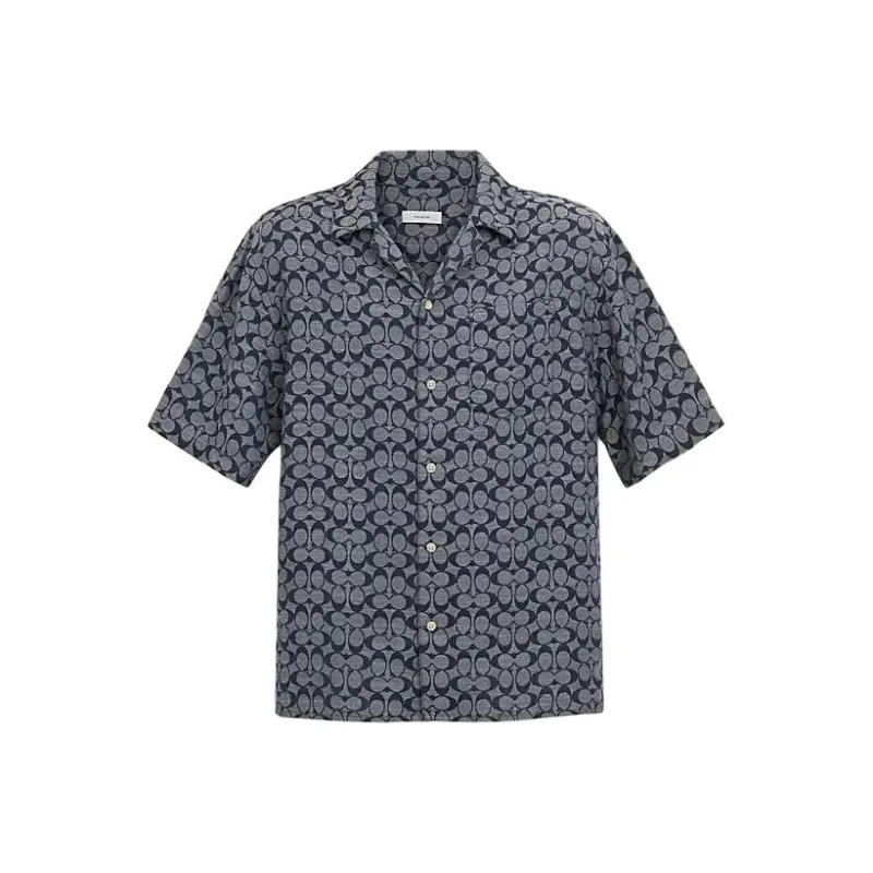 COACH Shirts Men Blue-0