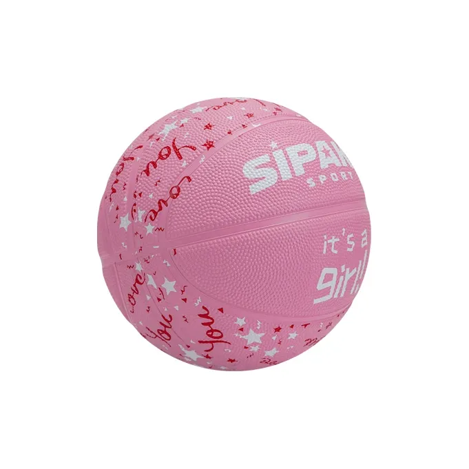 SIPAKESPORT Rubber Basketball Pink Size 4 Ball/Size 5 Ball Match Kids'-3