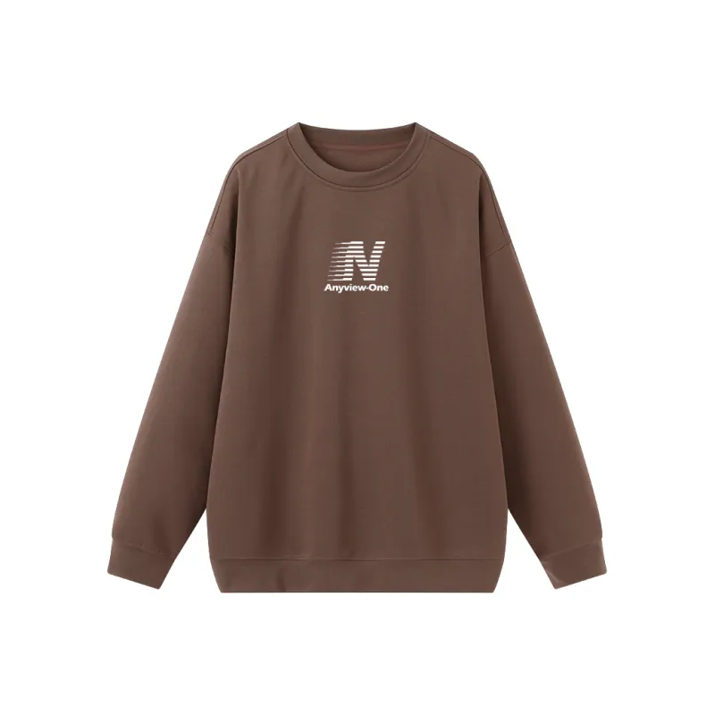 Anyveiw Crew Neck Thickened Pullover Long Sleeved Sweatshirt Unisex-11